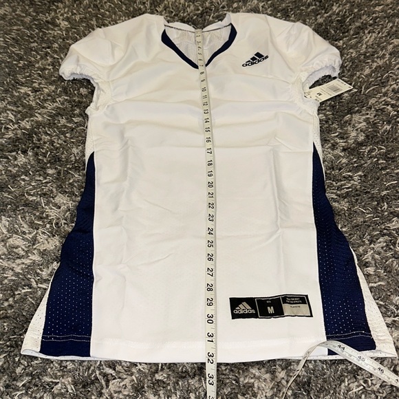 New ADIDAS Practice Woven Football Jersey in White-Team / Navy Blue - Picture 5 of 9